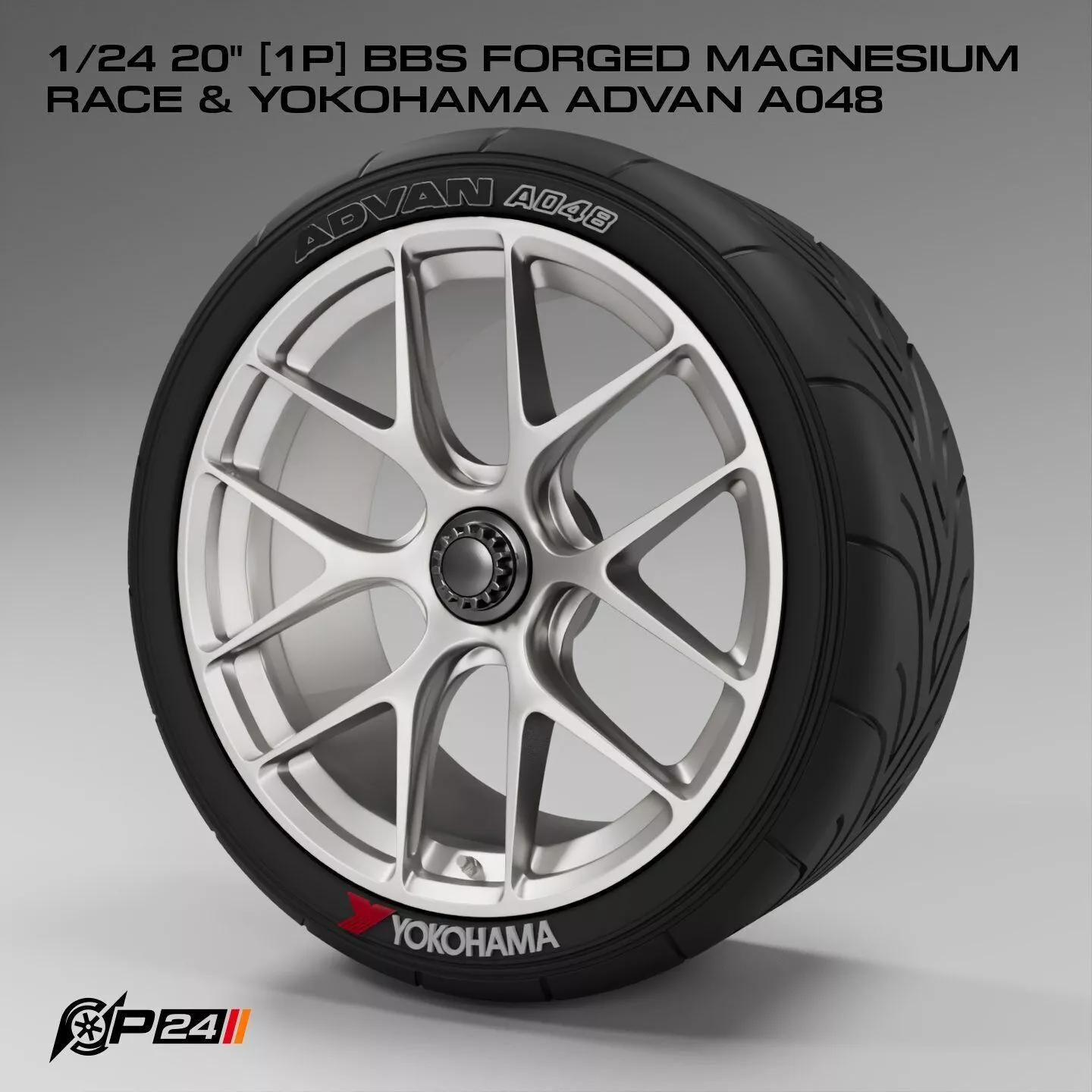 1-24th 20 inches 1P BBS forged magnesium race and Yokohama Ad... 3D print model