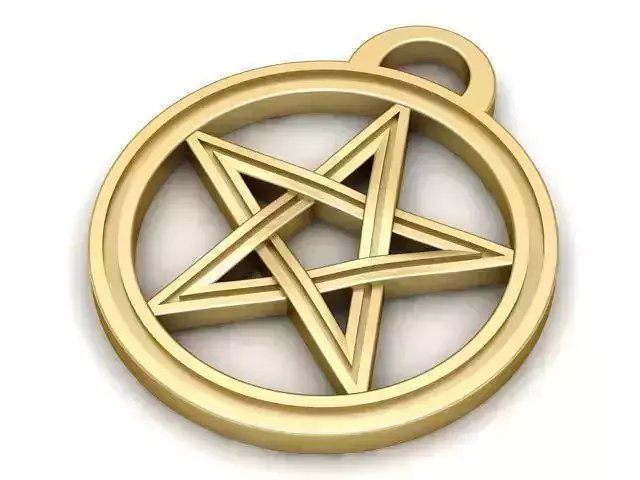 Pendant golden pentagram