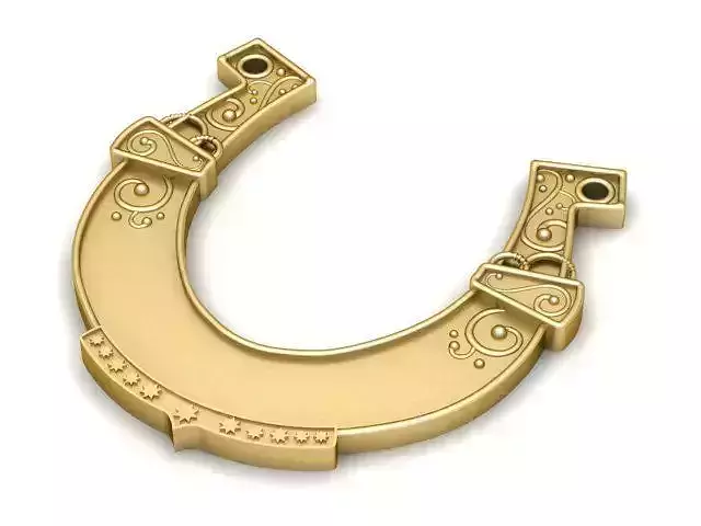 Pendant gold horseshoe charm