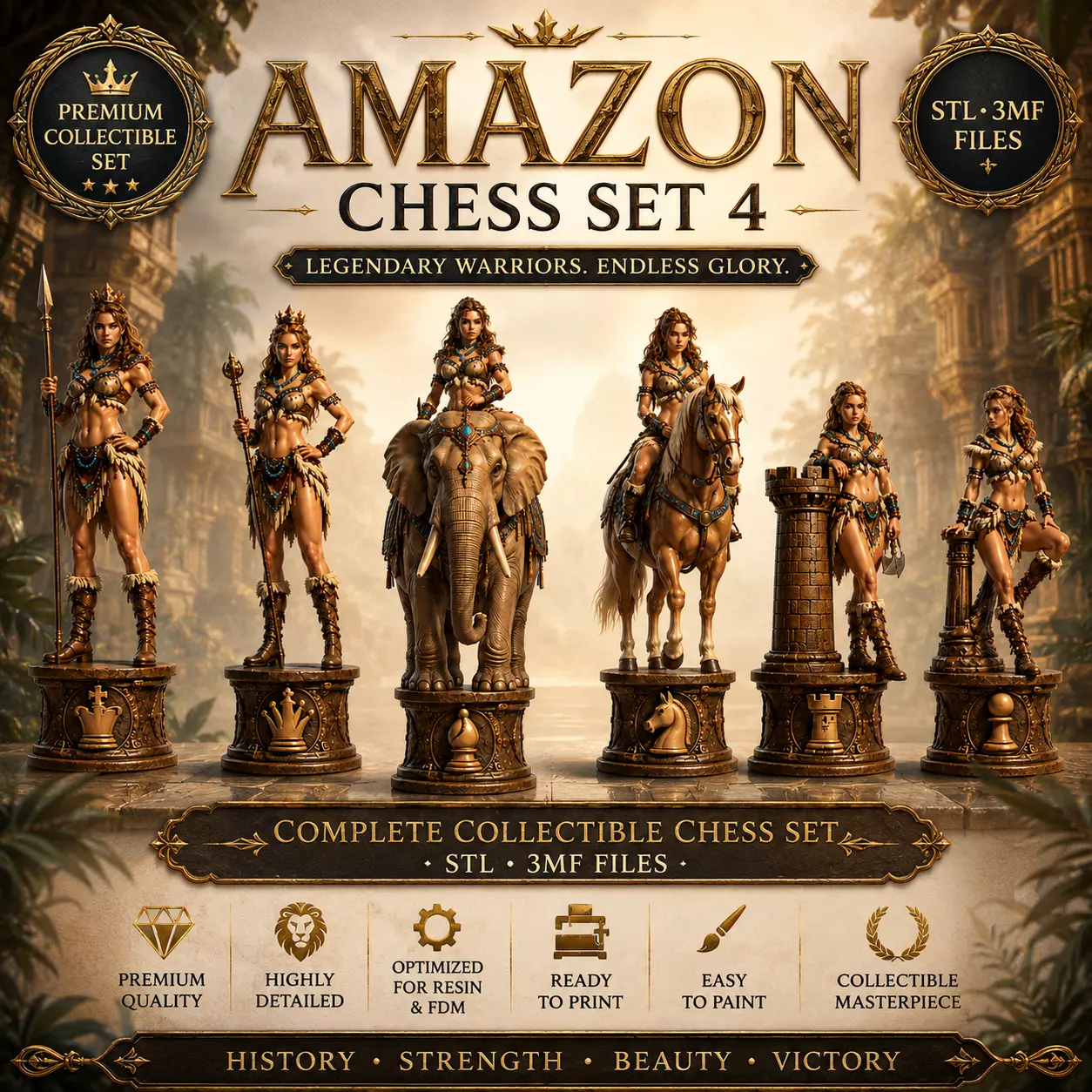 Amazon Chess Set 4 3D print model