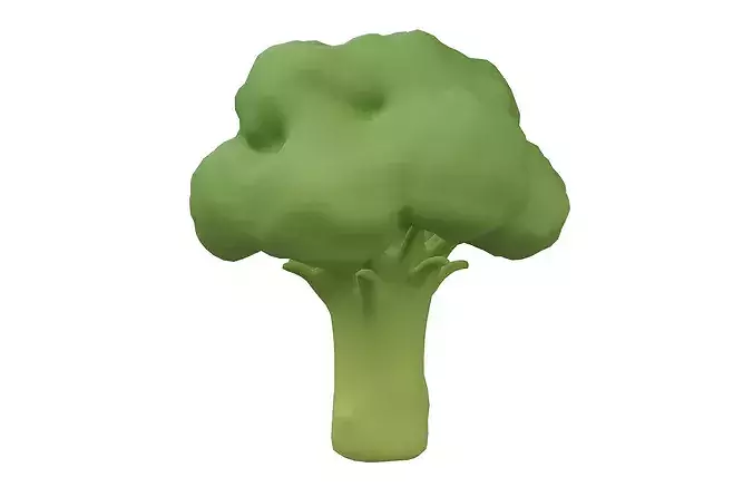 Cartoon Broccoli v2 001 Low-poly 3D model 2