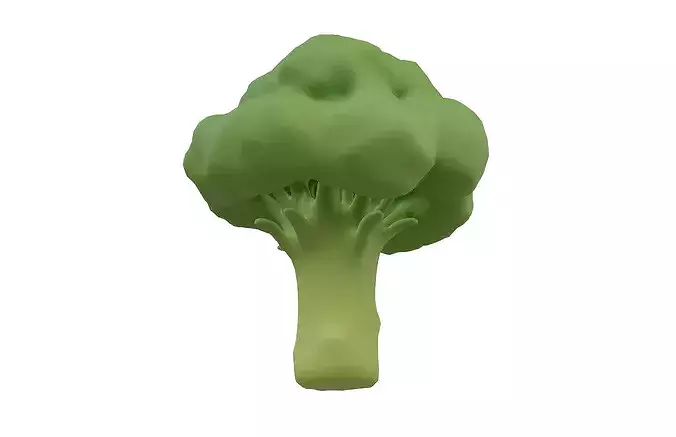 Cartoon Broccoli v2 001 Low-poly 3D model 4