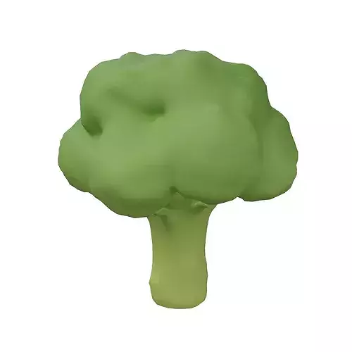 Cartoon Broccoli v2 001 Low-poly 3D model
