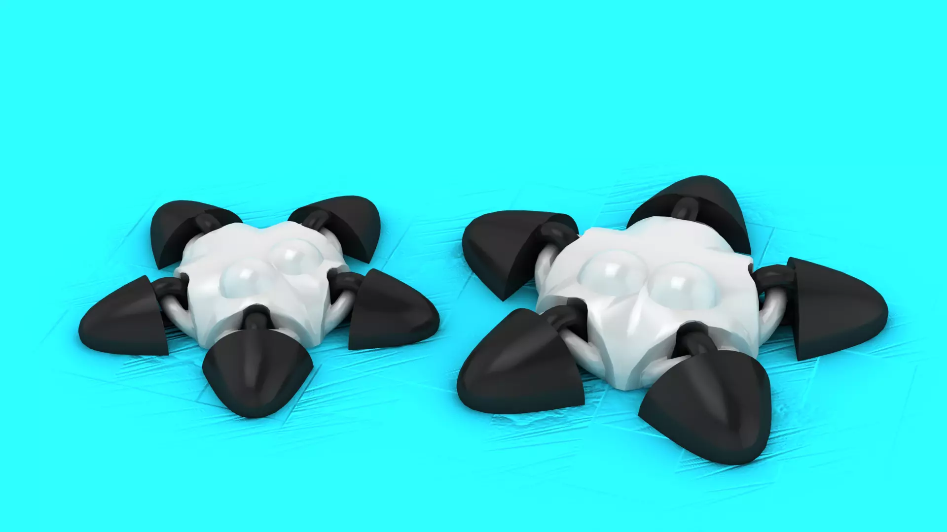 Modular Crab-Like Block Creature Set Abstract Shell Design 3D print model