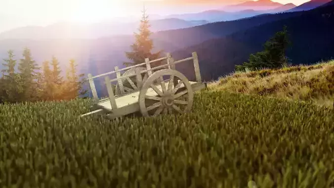 bullock cart2 Free 3D model