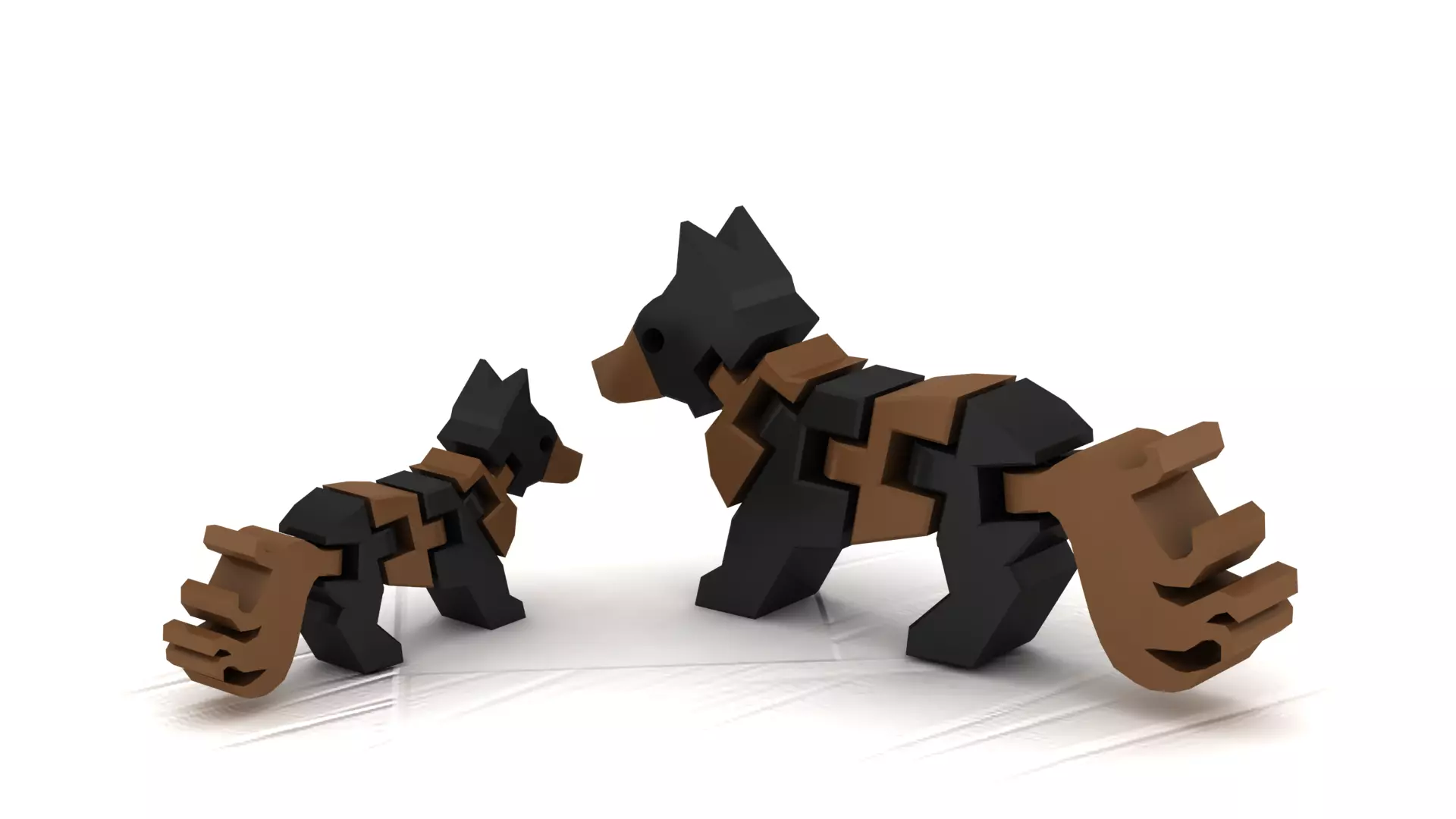 Modular Canine Sculpture Interlocking Block Style 3D print model
