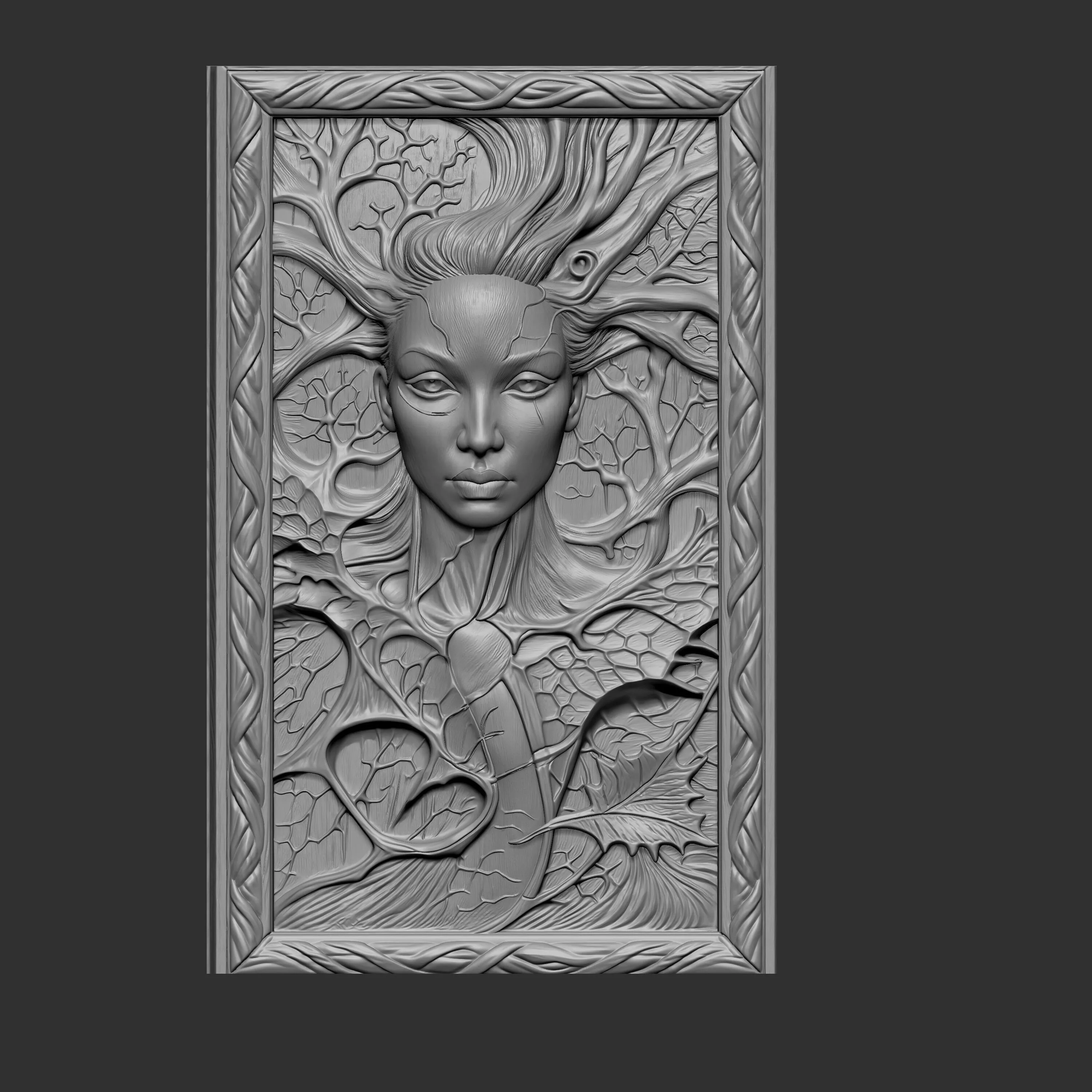 mystical Dryad or Nature Goddess tree spirit 3D print model