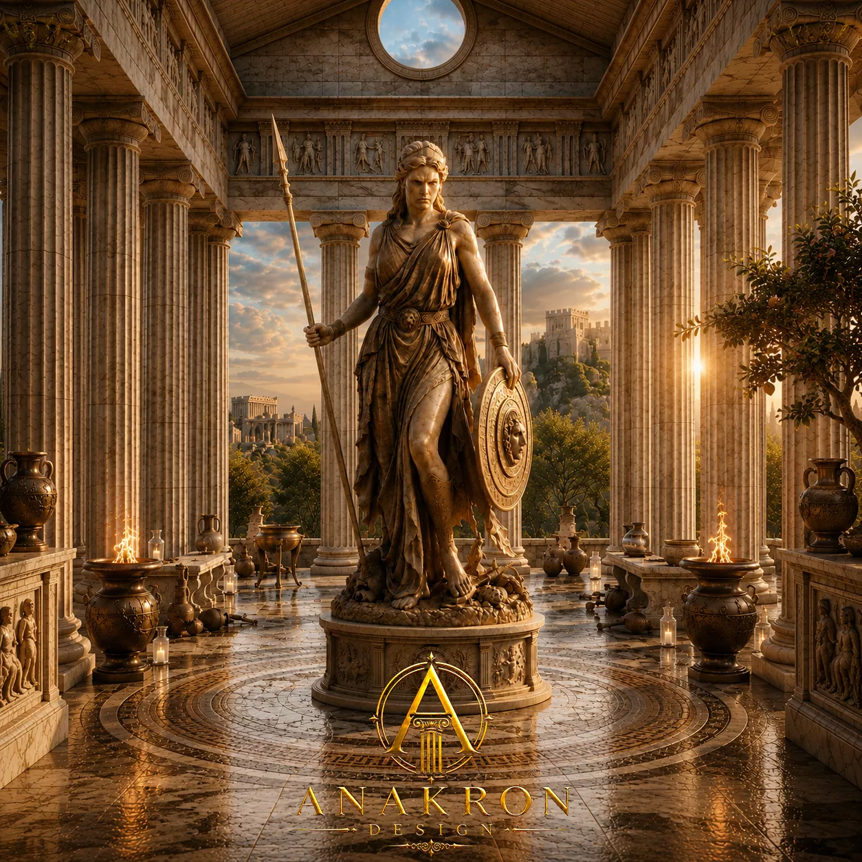 Mythological Shieldmaiden Statue 3D Print Model 3D print model
