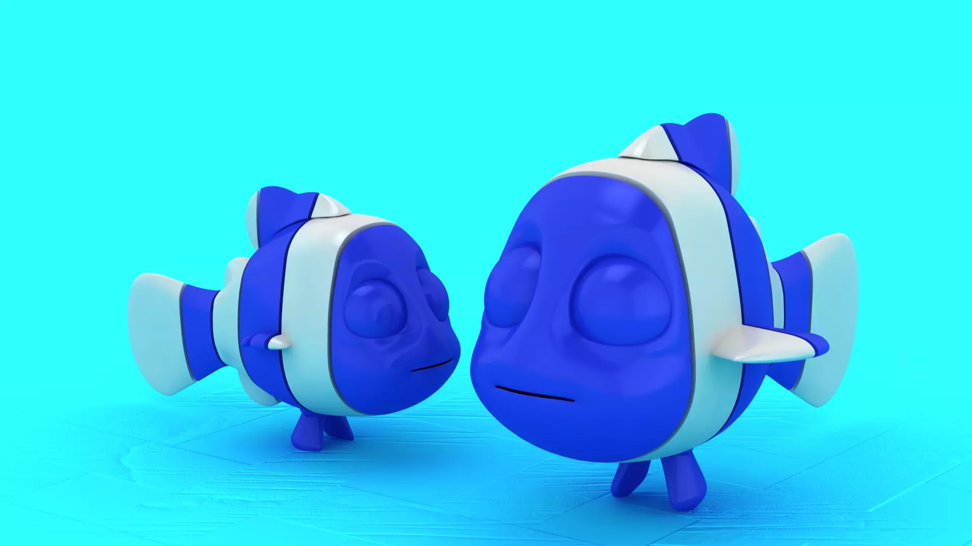 Modular Fish Block Set Stylized Dual Fish Design 3D print model