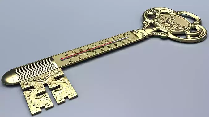 Antique Room Thermometer Brass
