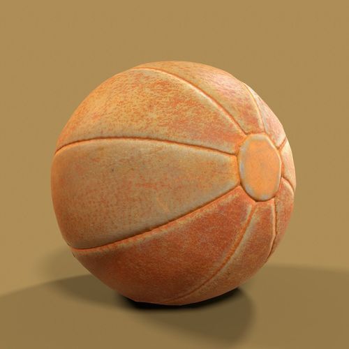 Ball Photorealistic Scanned Leather Handball Low-poly 3D model