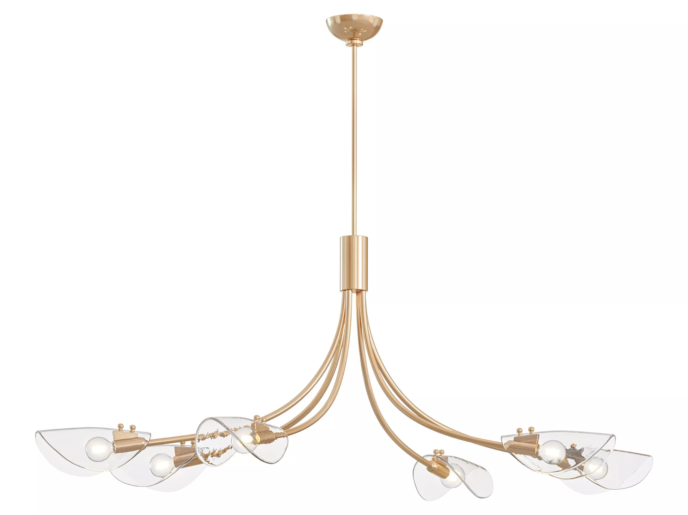 RH Shell Rectangular Chandelier 3D model