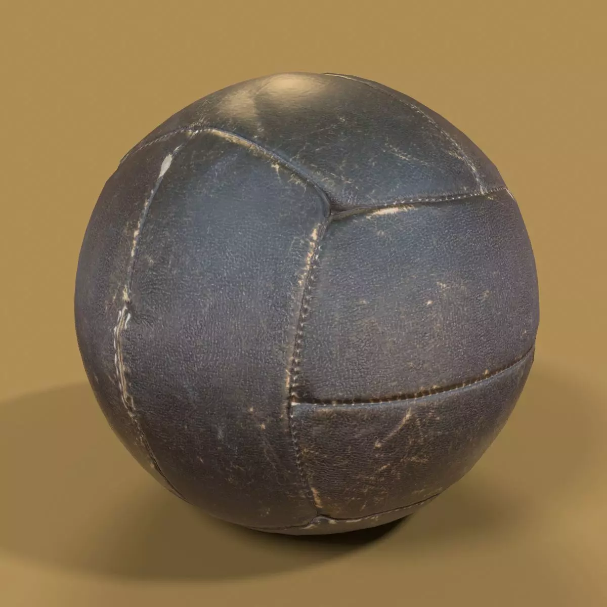 Dark Leather Ball Fitness Weight Lifting Low-poly 3D model