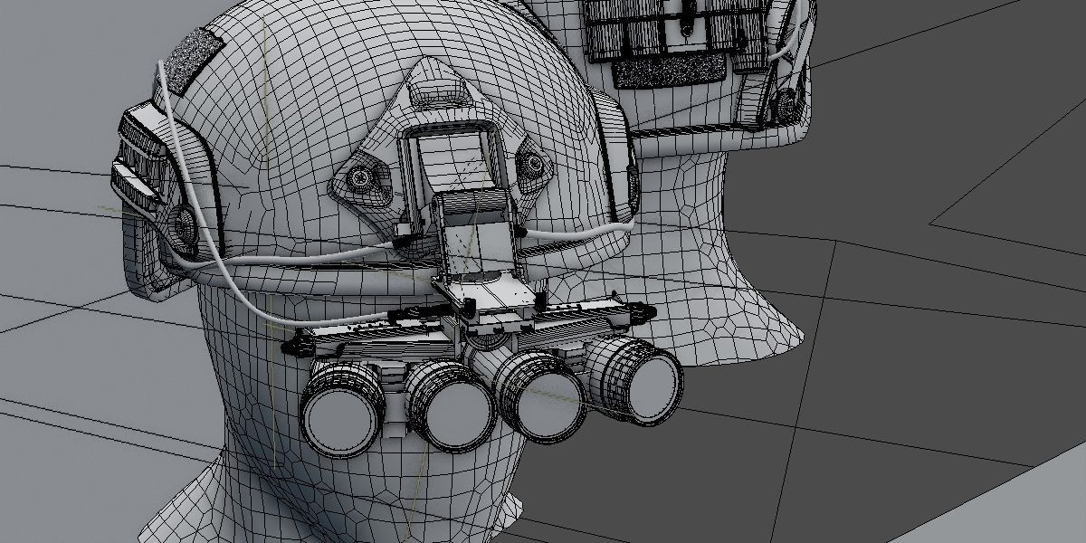 SOLDIER Helmet Night vision goggles 3D model_4