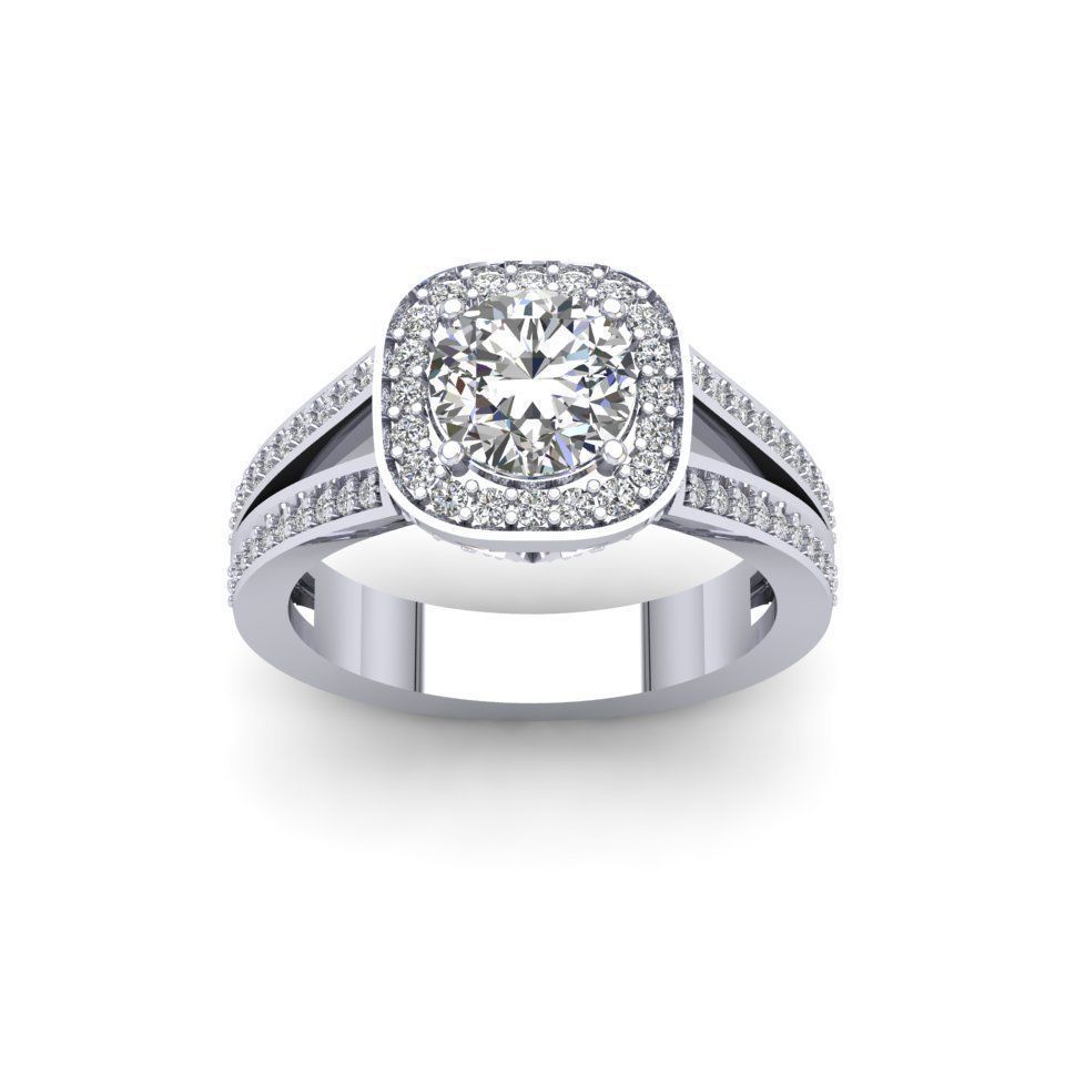 1 ct halo split shank 3D print model_2