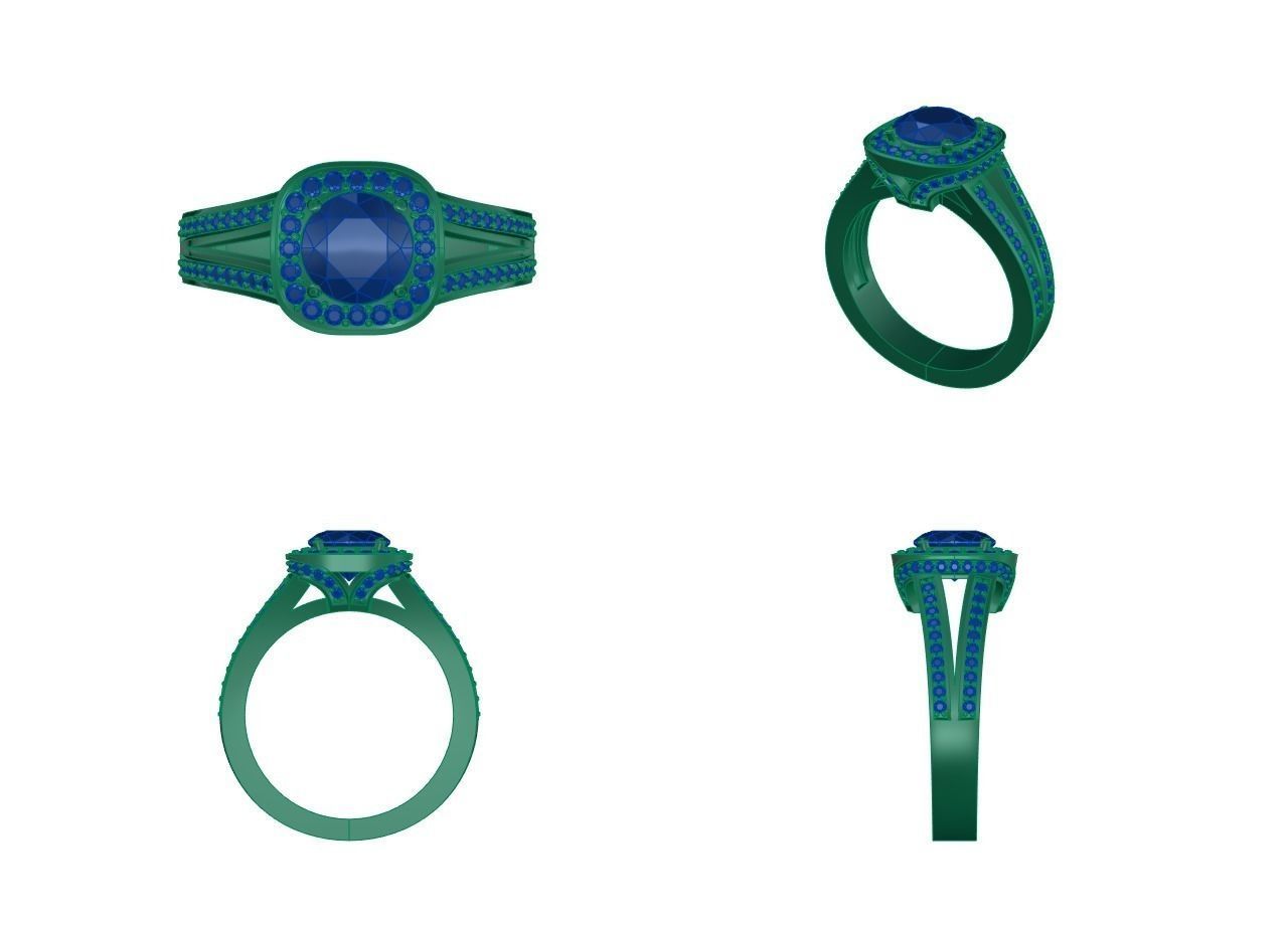 1 ct halo split shank 3D print model_5