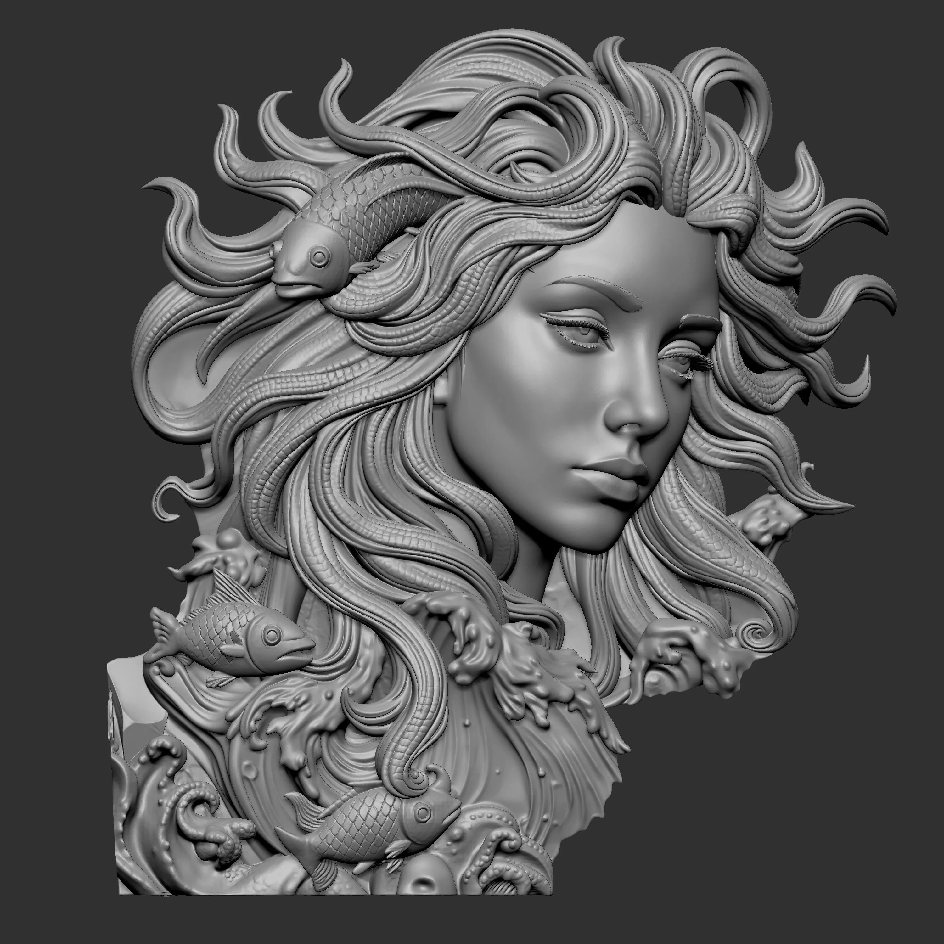 3D bust sculpture model 3D print model