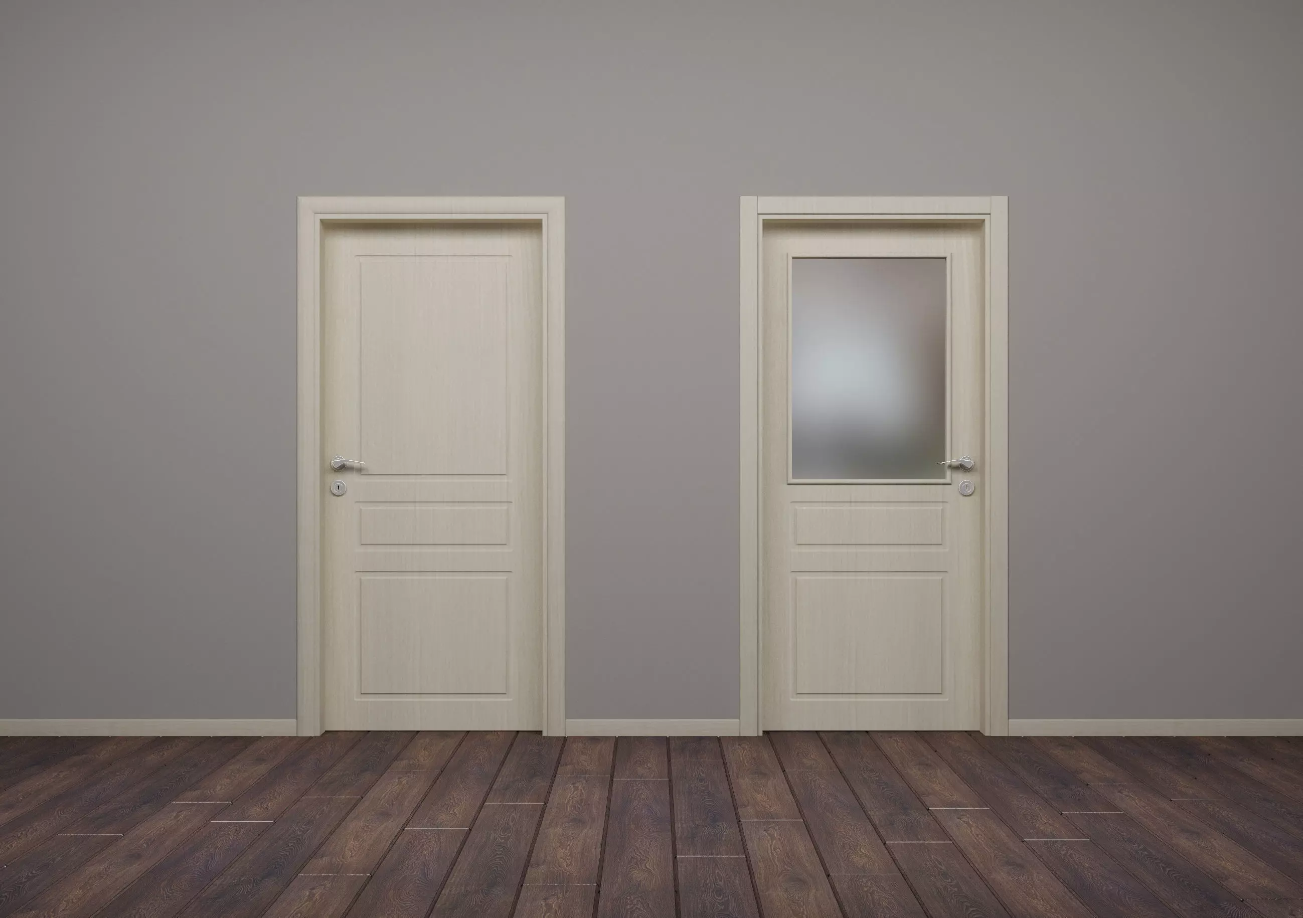  Modern Interior Wood Door - Real Wood UVW Maps -  MUTE 3-3C 3D model_0