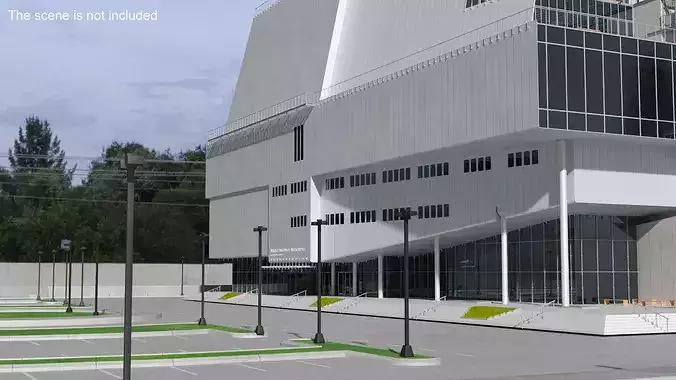 Futuristic Research Center on Urban Site 3D model 2