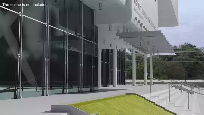 Futuristic Research Center on Urban Site 3D model 3