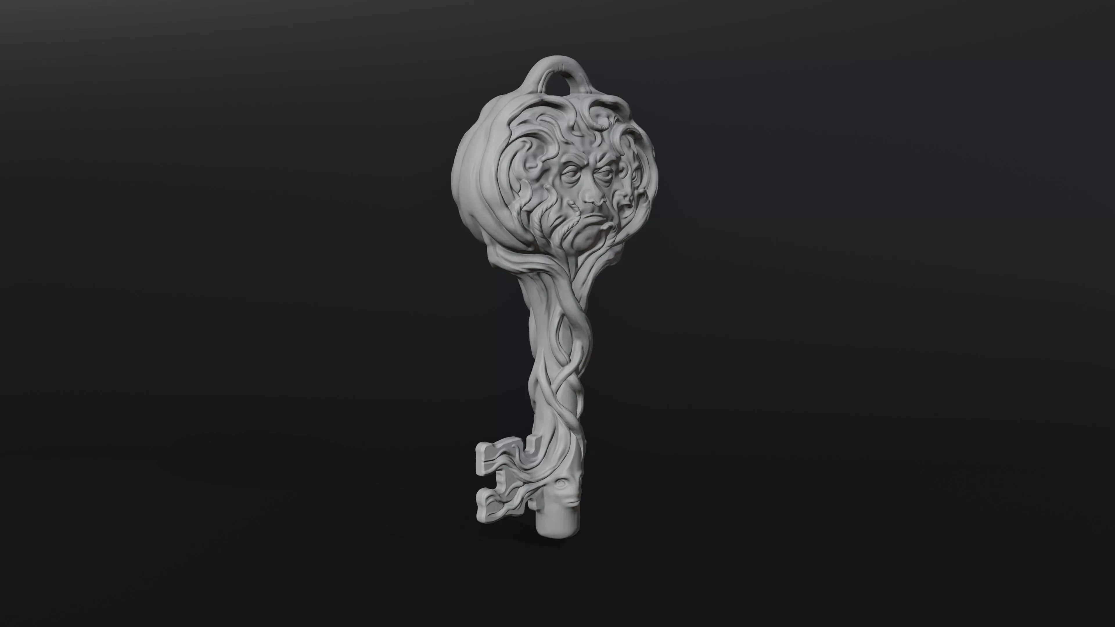 Mystic Faces Key Pendant 3D Print Model 3D print model