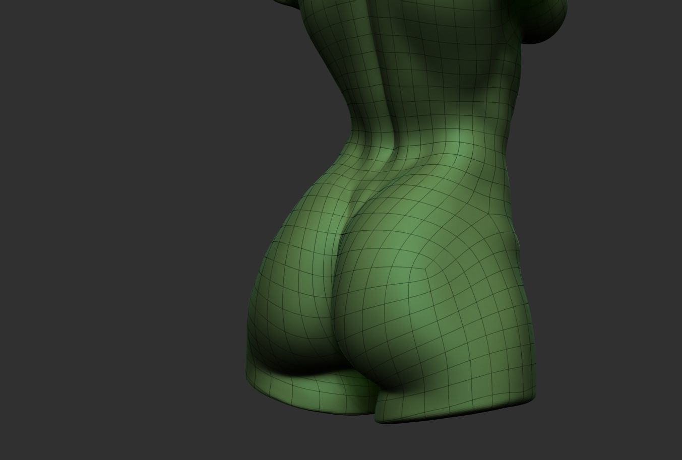 Bodybuilder Female Torso Low-poly 3D model_9