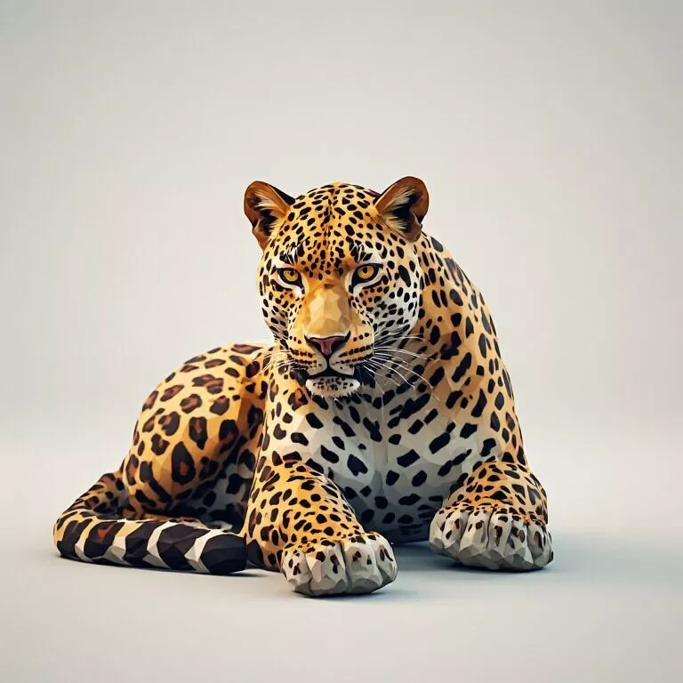 Low Poly Cheetah 3D Model - Geometric Wildlife Asset 3D print model