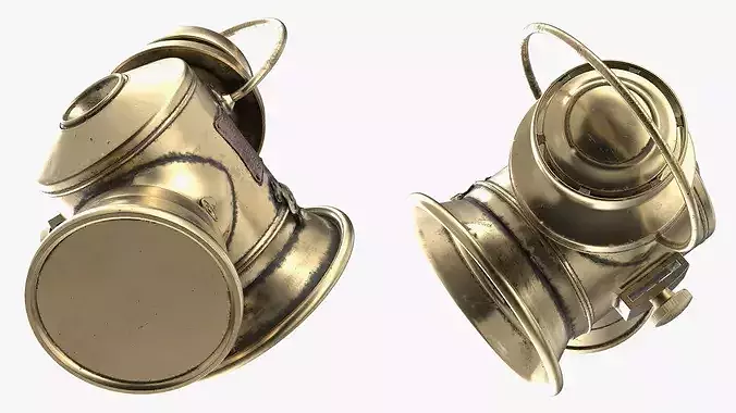 Aged Lantern Brass 3D model 7