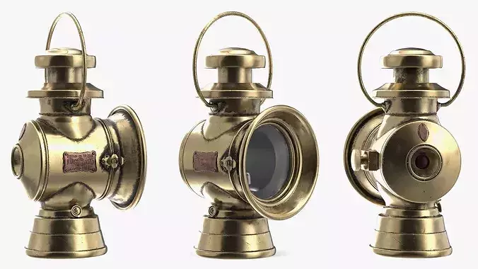 Aged Lantern Brass 3D model