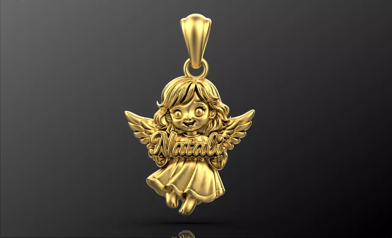 Natali name angel pendant 013 3D print model