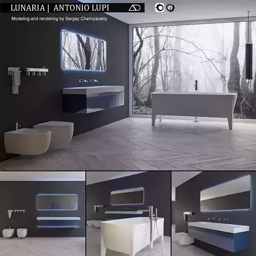 Bathroom furniture set Lunaria 3D model