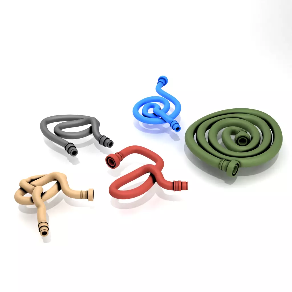WW2 Rubber Hoses Set 3D PRINTING 3D print model