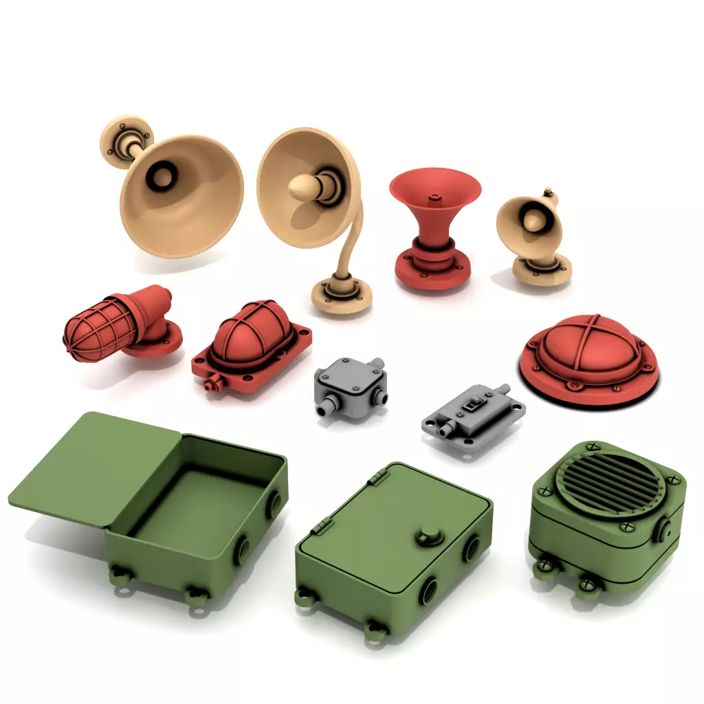 WW2 Factory Electrical Props Set 3D print model