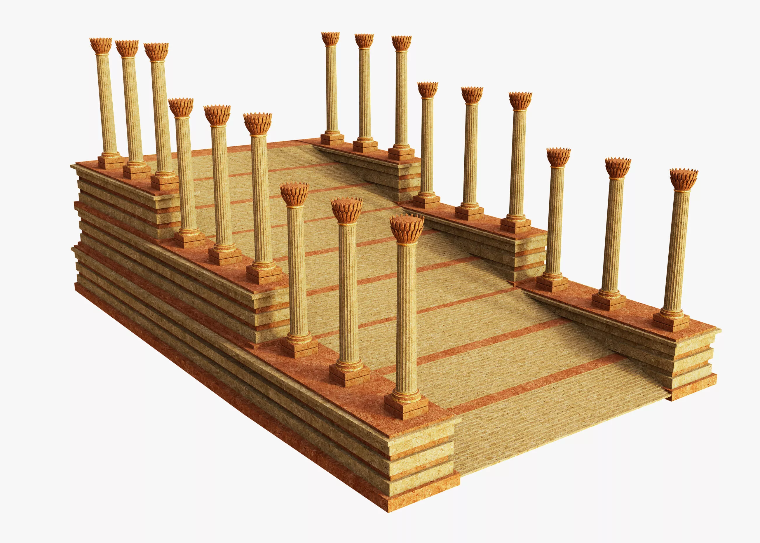 Fantasy Columns Stairs Free 3D model