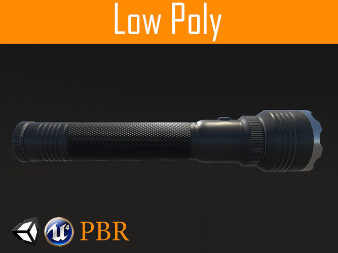 Flashlight Low-poly 3D model