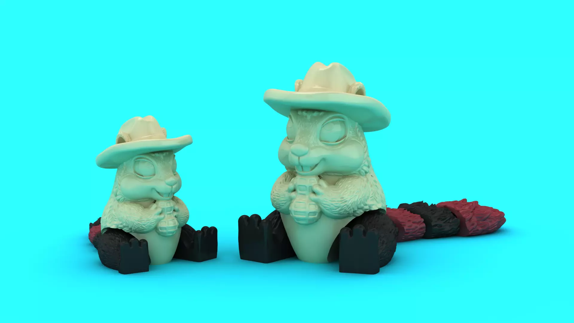 Cowboy Squirrel Duo 3D print model