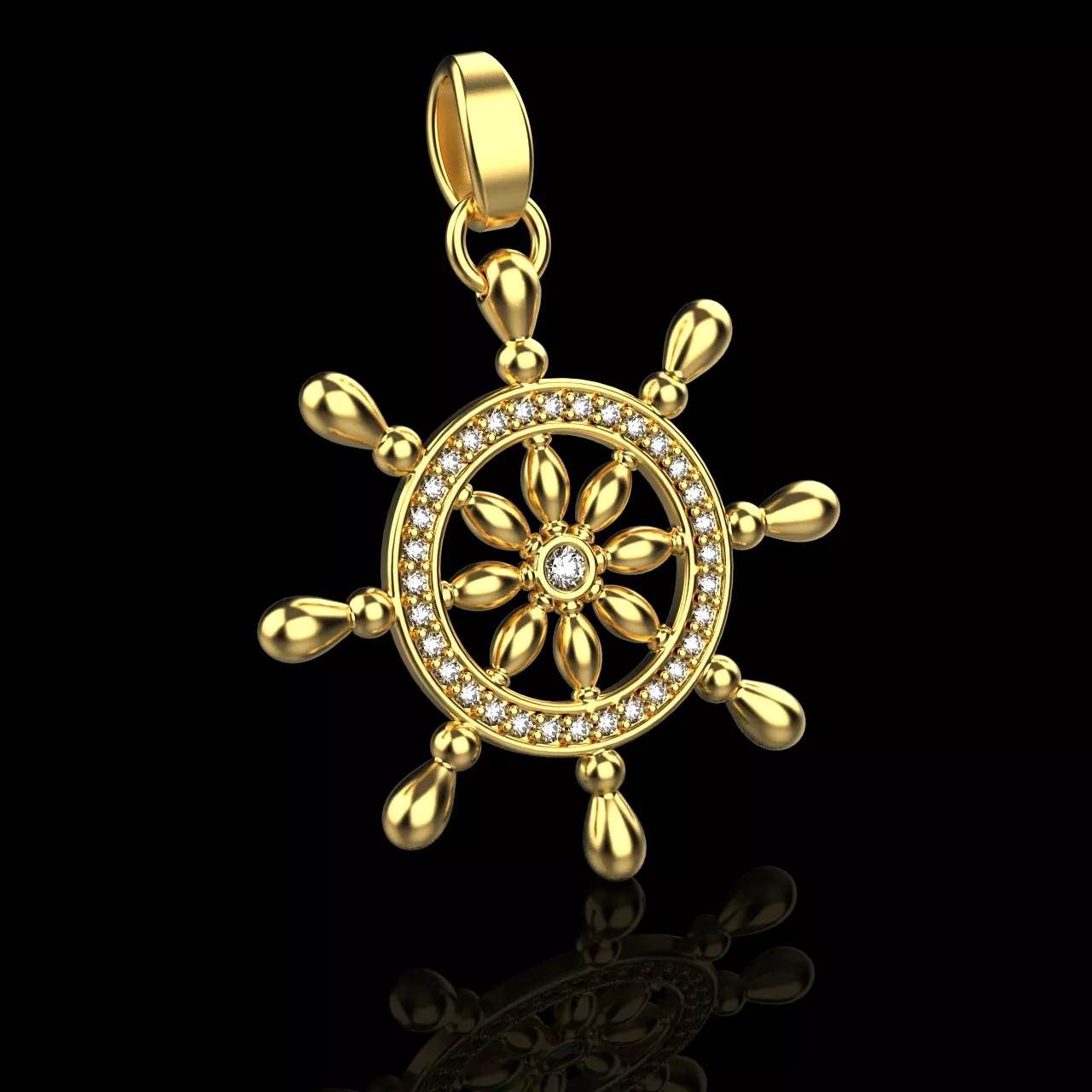 wheel pendant 0033 3D print model