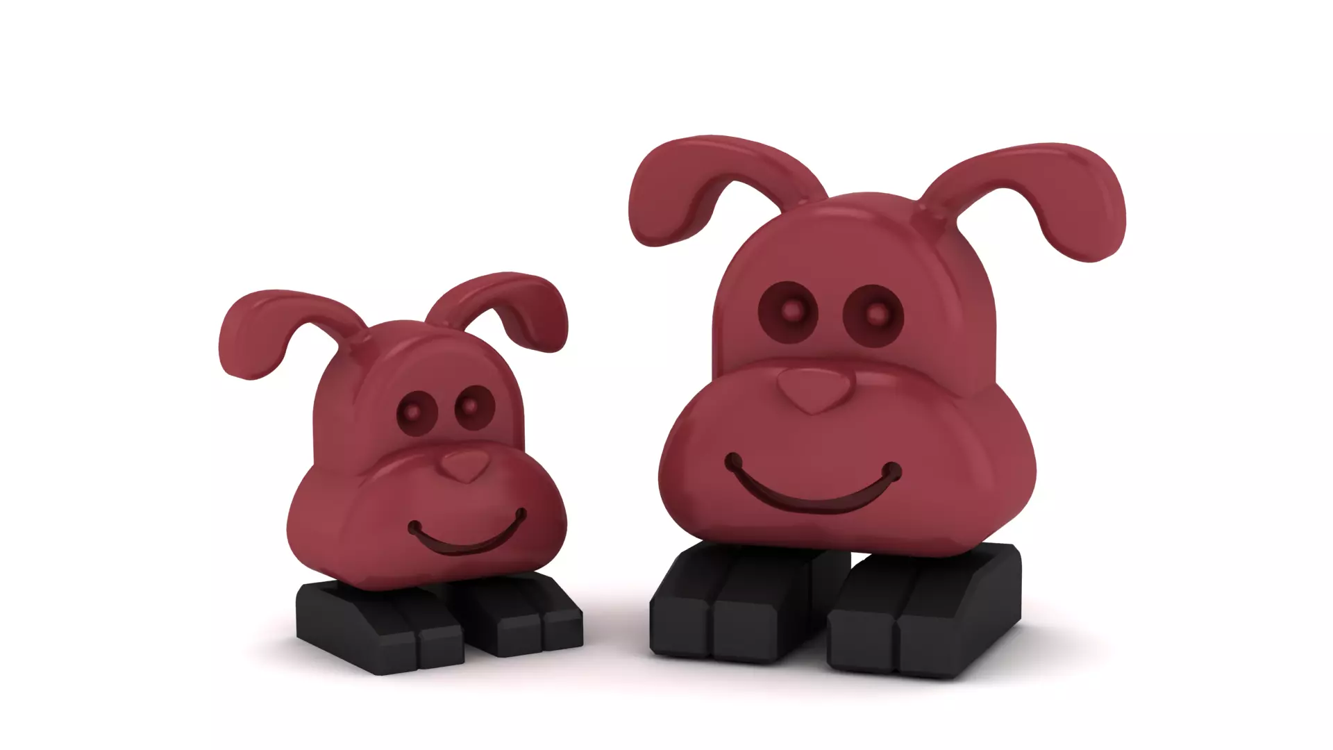 Cute Dog Duo 3D print model