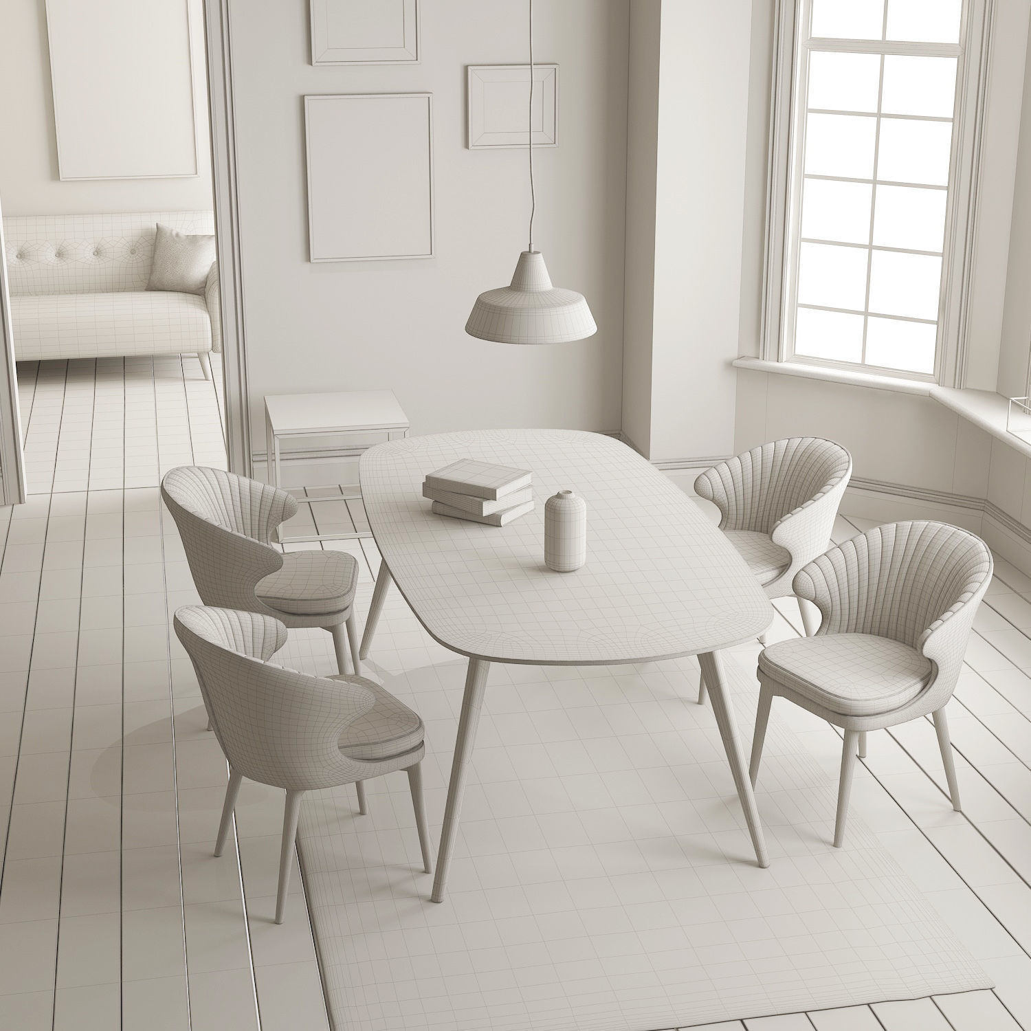 Dining Room 123 Interior 3D model_2