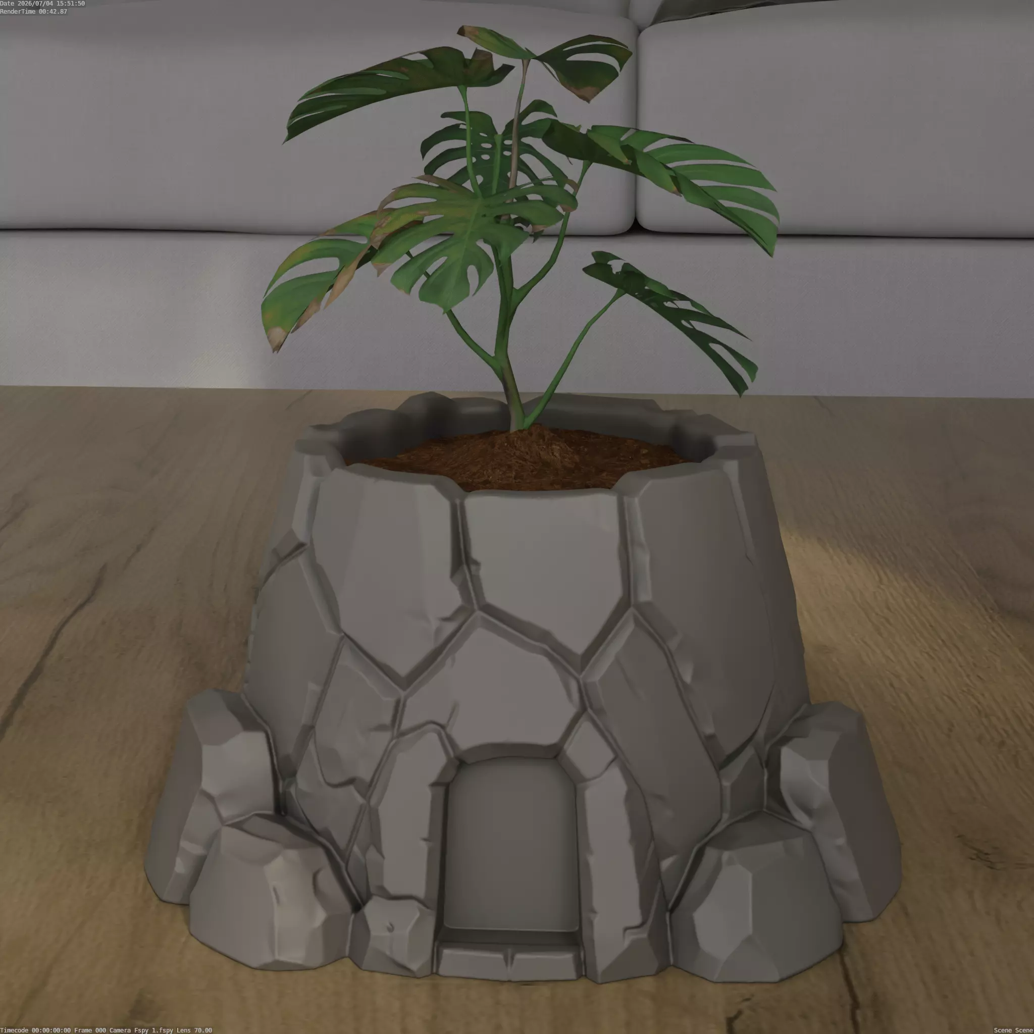 Mountain Cave Planter 3D Print File 3D print model
