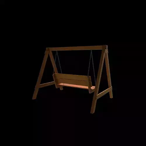 Wooden swing 04 3D model 5