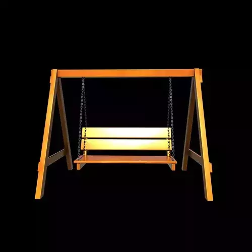 Wooden swing 04 3D model 6