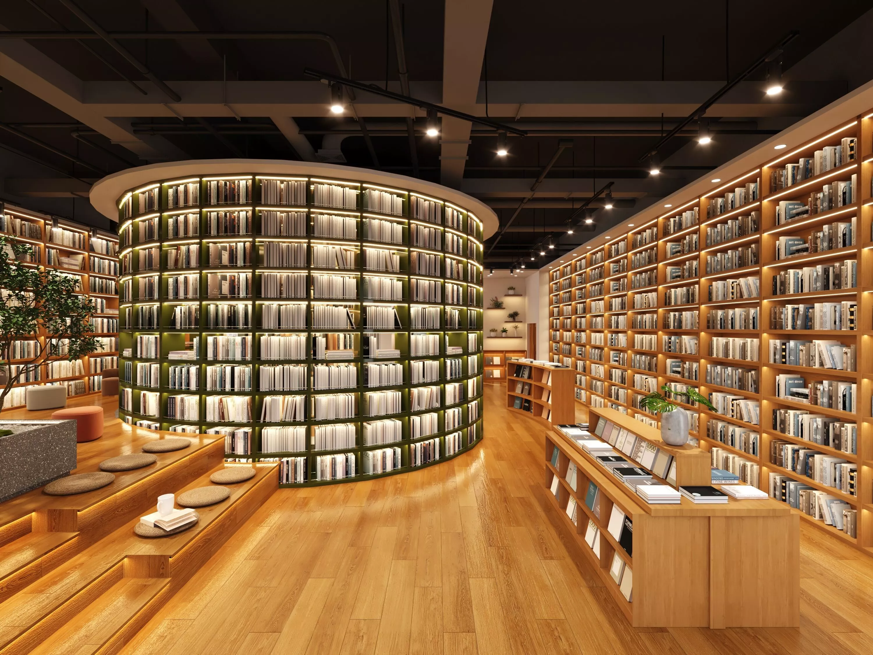 Library - Books Shelves - Bookstore 3D model