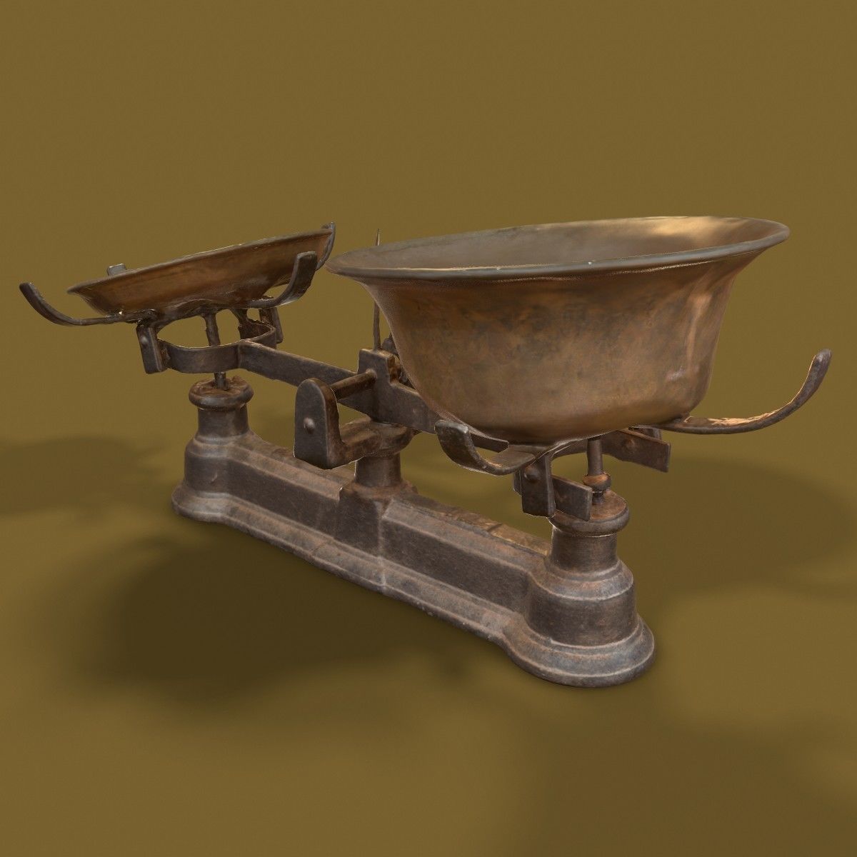 Old Rusty Scale 3 Low-poly 3D model_7