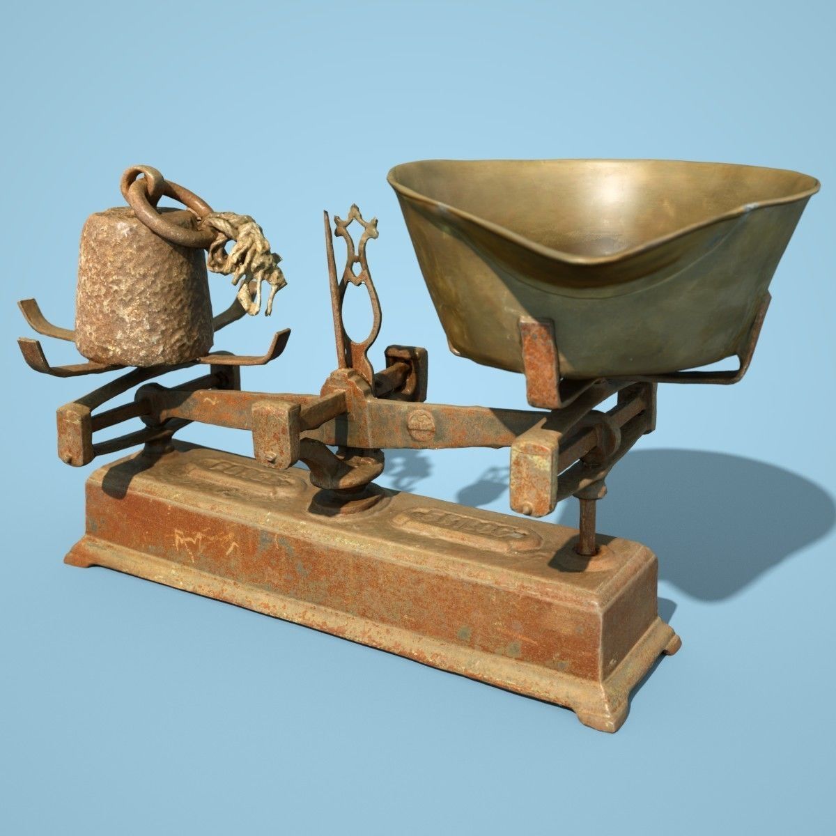3 Old Rusty Scale Collection Low-poly 3D model_3