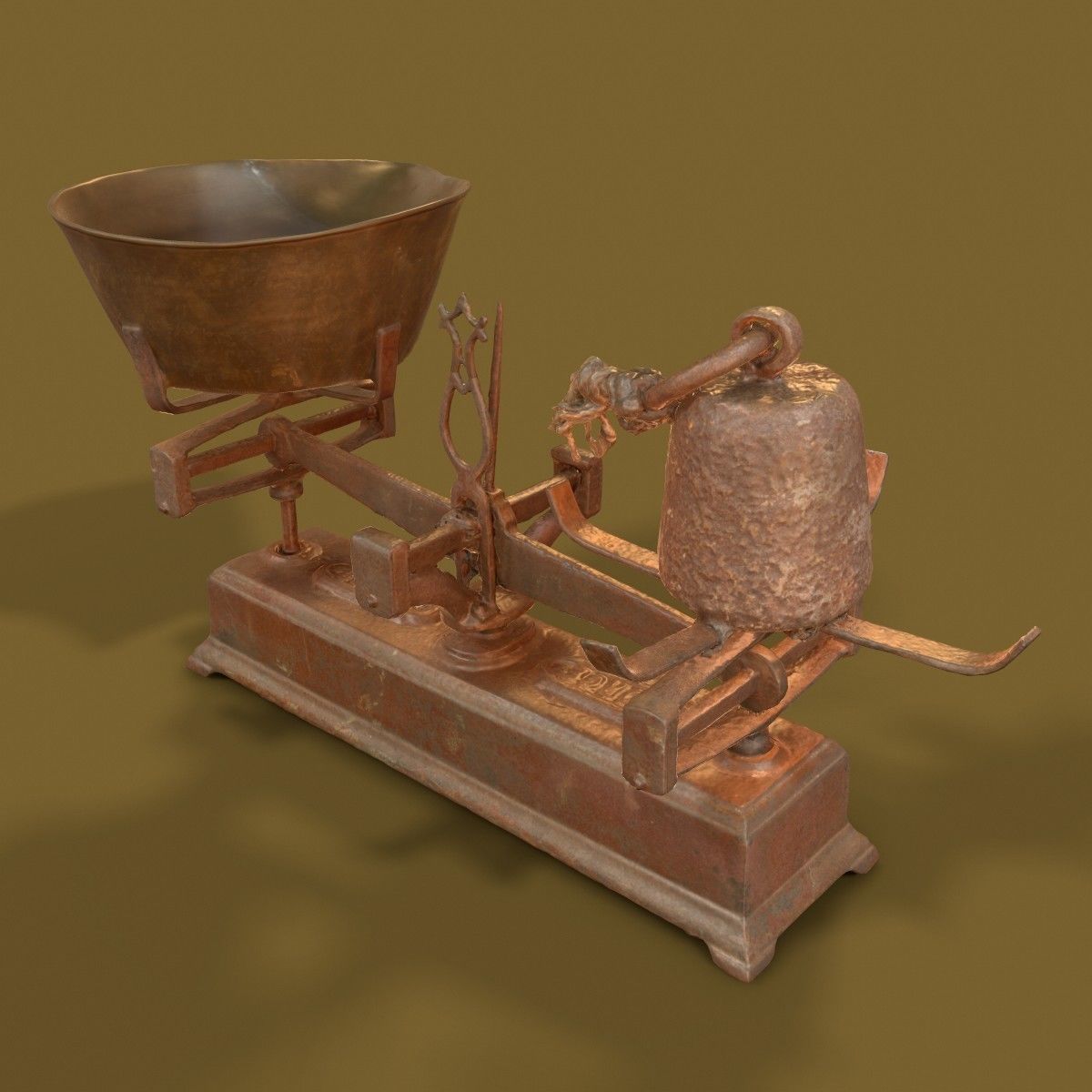 3 Old Rusty Scale Collection Low-poly 3D model_19