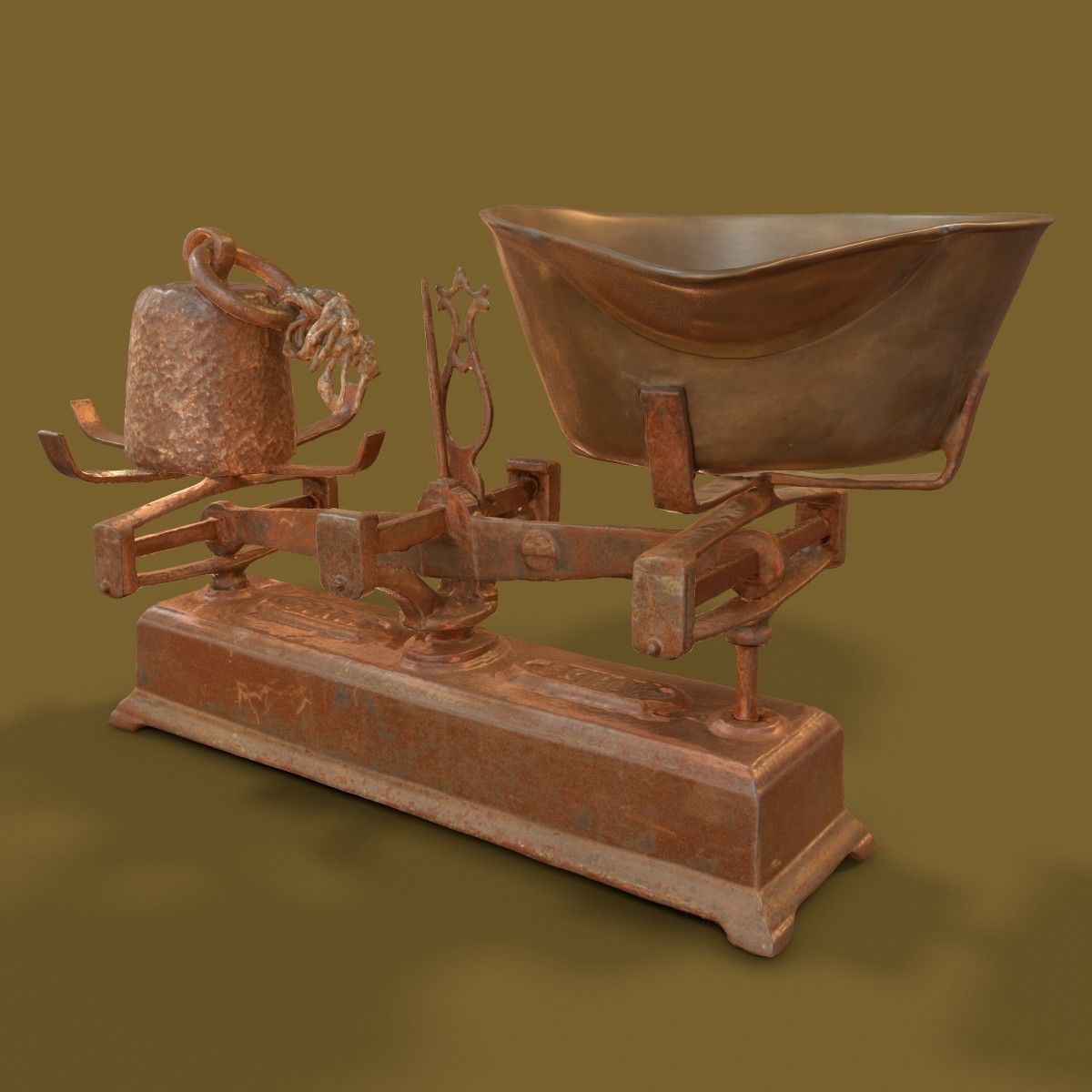 3 Old Rusty Scale Collection Low-poly 3D model_17