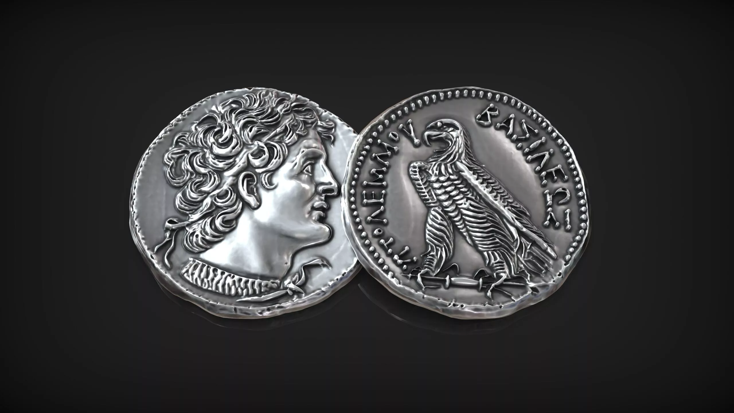 Ancient Greek Tetradrachm Alexander the Great Silver Coin 3D print model
