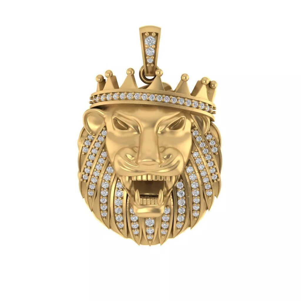 Lion Head Pendant CAD Jewelry CAD Design 3D print model