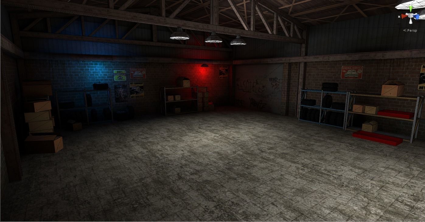 Garage for racing game Low-poly 3D model_2